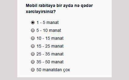 “Mobil rabitəyə bir ayda nə qədər xərcləyirsiniz?”-Sorğu