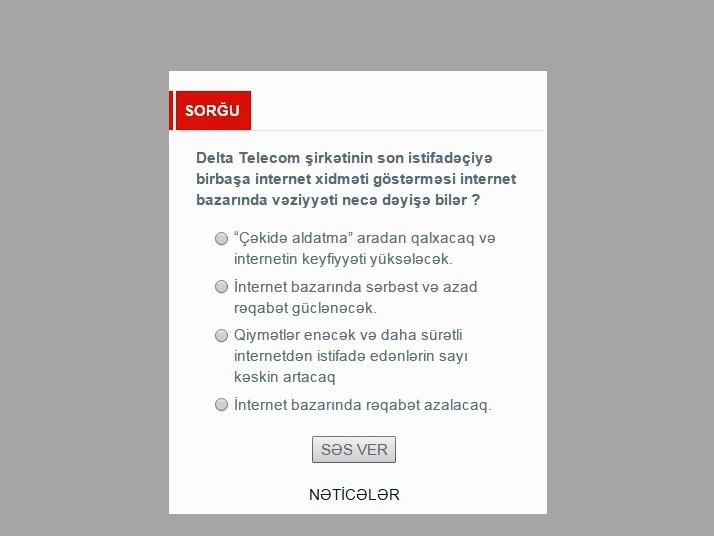 Delta Telecom-un istifadəçilərə birbaşa internet xidməti göstərməsi nəyi dəyişəcək ?