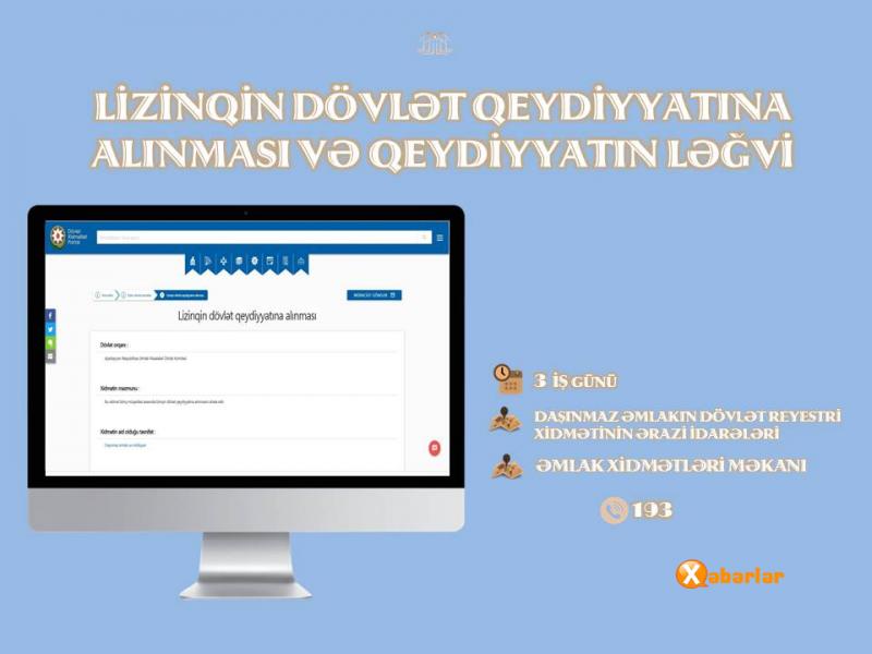 Daşınmaz əmlakın lizinqinin qeydiyyatı - belə həyata keçirilir