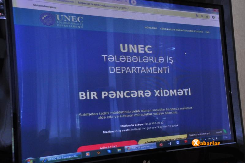 UNEC tələbələrinə innovativ və operativ xidmət: Bir pəncərə