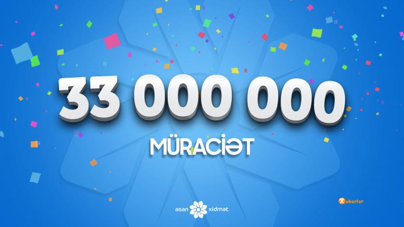 ASAN xidmətdə 33 milyonuncu müraciət qeydə alınıb