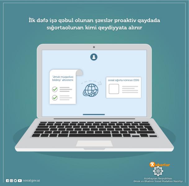 Işə qəbul olunan şəxslər proaktiv qaydada sığortaolunan kimi qeydiyyata alınır