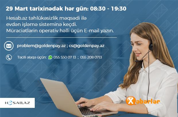 GoldenPay Koronavirus infeksiyası ilə əlaqədar xüsusi iş rejiminə keçib