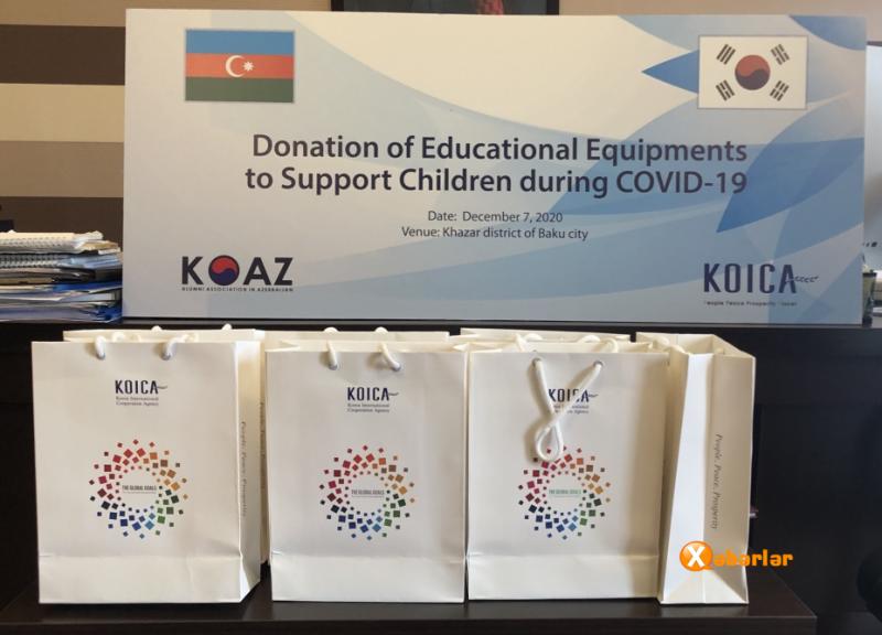 KOICA aztəminatlı ailələrə və şəhid uşaqlarına elektron avadanlıqlar verib