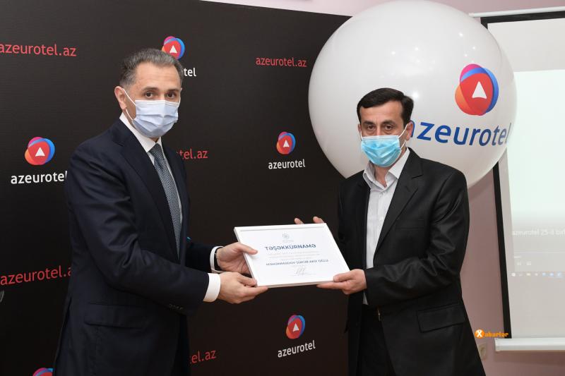 Nazir Rəşad Nəbiyev “AzEuroTel” MMC-nin əməkdaşlarını  mükafatlandırıb