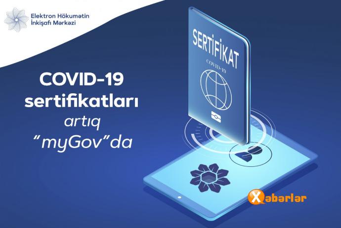 COVID-19 sertifikatları artıq “myGov”da