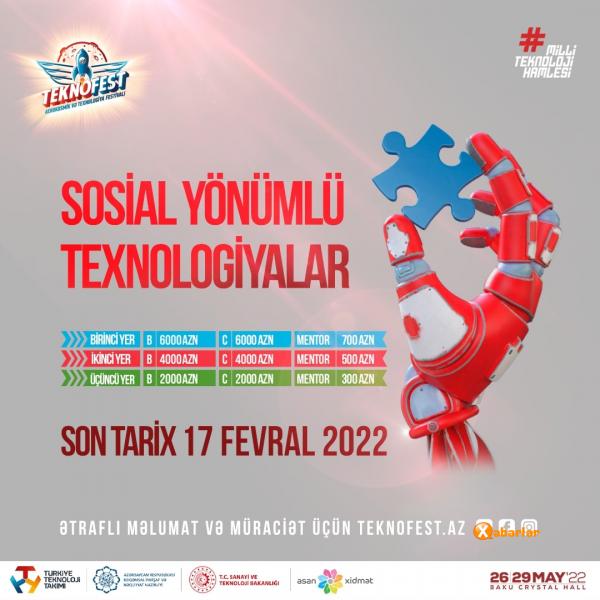 “Sosial yönümlü texnologiyalar’’ müsabiqəsinə qeydiyyat başlayıb