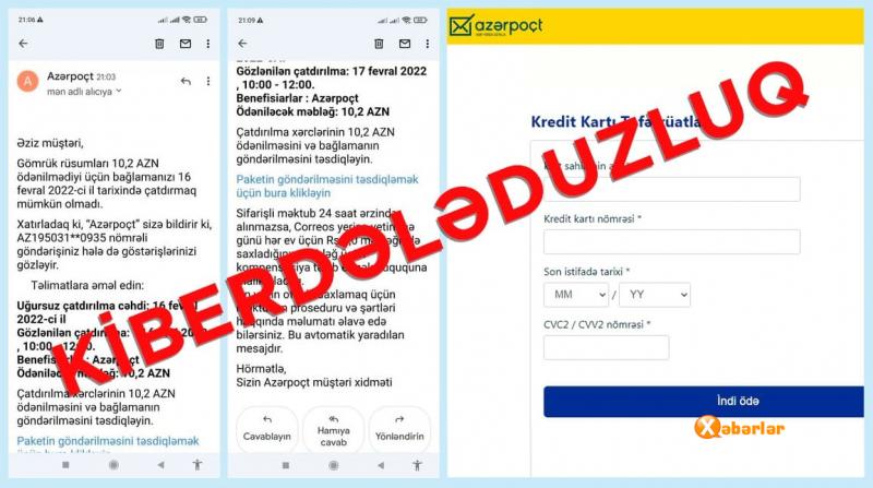 “Azərpoçt” adından əhaliyə saxta məktublar göndərilir
