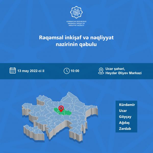 Nazir Rəşad Nəbiyev Ucarda vətəndaşları qəbul edəcək