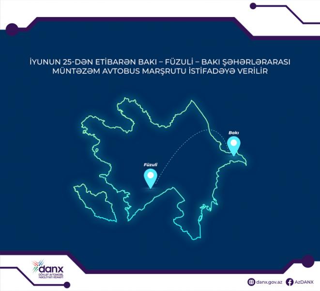 Bakı – Füzuli – Bakı şəhərlərarası müntəzəm avtobus marşrutu istifadəyə verilir