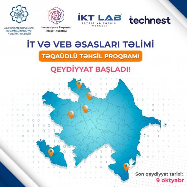 “Technest” Təqaüd Proqramı çərçivəsində yeni tədris ili üzrə təlimlərə qeydiyyat başladı.