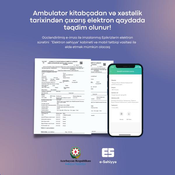 2023-cü ildən etibarən “Elektron Epikriz” səhiyyə işçiləri üçün əlçatandır