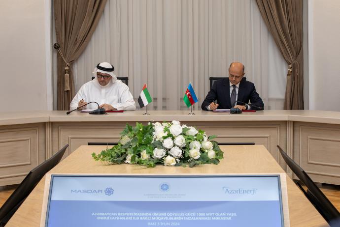 “Masdar” şirkəti ilə yaşıl enerji layihələri üzrə müqavilələr imzalanıb