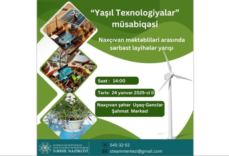 Naxçıvanda “Yaşıl texnologiyalar” müsabiqəsi keçiriləcək