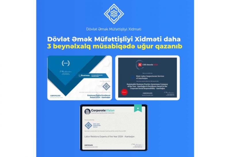 Dövlət Əmək Müfəttişliyi Xidməti üç beynəlxalq müsabiqədə uğur qazanıb