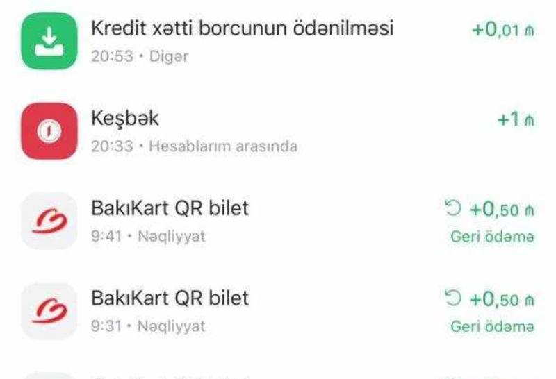 “Kapital Bank”: “Bakıkart” üzrə geri qaytarılan vəsait hesablardan çıxılacaq