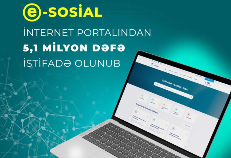 Son dörd ayda “e-sosial” portalından 5,1 milyon dəfə istifadə olunub