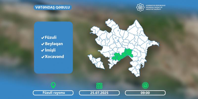 Nazir Rəşad Nəbiyev Füzulidə vətəndaşları qəbul edəcək