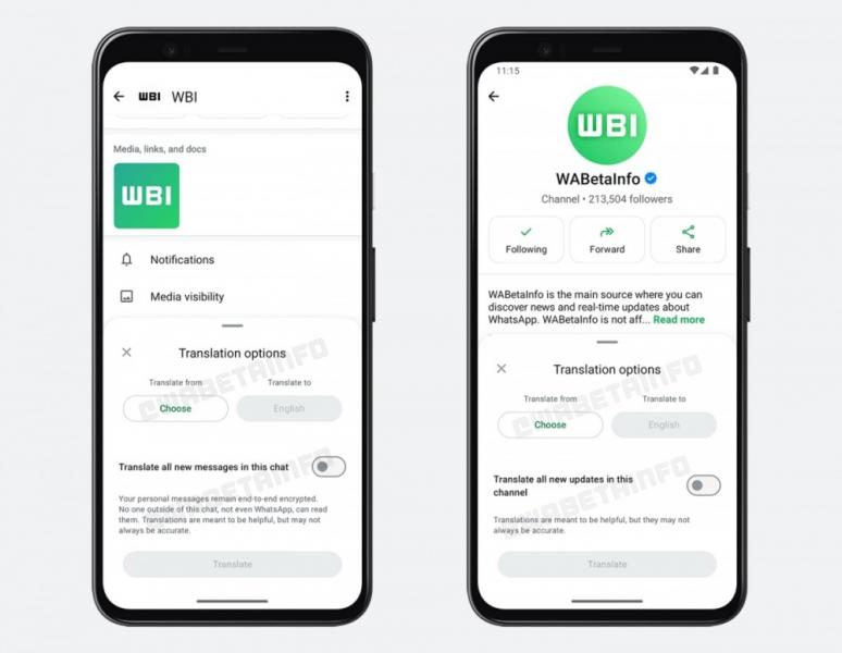 “WhatsApp”a tərcümə funksiyası əlavə olunub