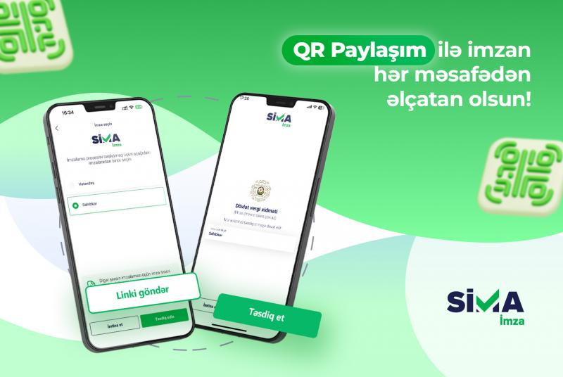 “SİMA İmza”nın yeni QR paylaşım funksiyası istifadəyə verilib