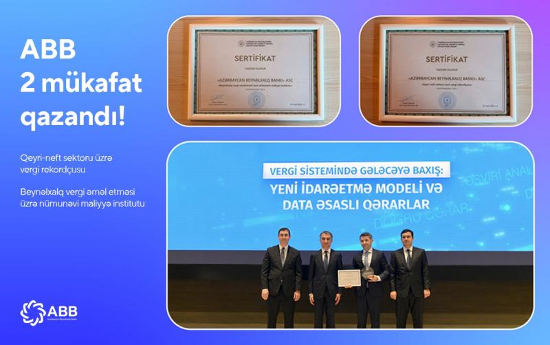 ABB Dövlət Vergi Xidmətinin 2 mükafatını qazanıb