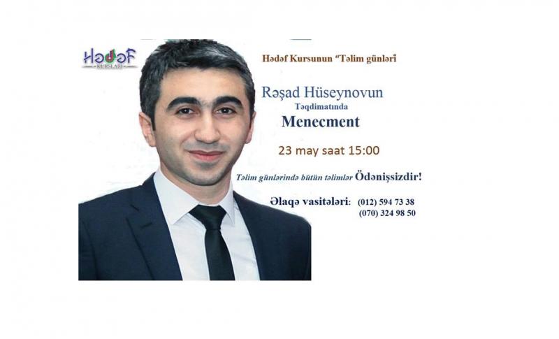 Menecmenti öyrənmək istəyənlər üçün təlim keçiriləcək 