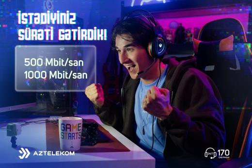 “Aztelekom” ilk dəfə 1000 Mbit/s-yə qədər fiber-internet tariflərini təqdim edir