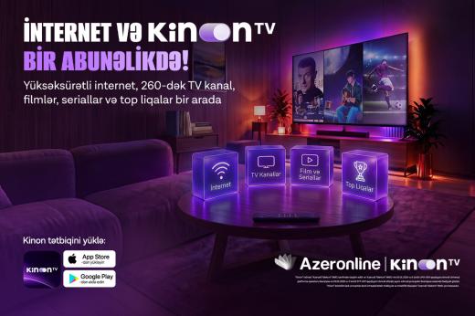 “Azeronline” abunəçilərinə “Kinon TV” xidmətindən istifadə imkanı təqdim edir
