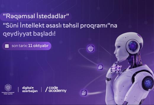 Ödənişsiz “Süni İntellekt Əsaslı Təhsil Proqramı”na qeydiyyat başlayır