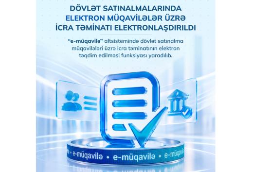 “E-müqavilə” altsistemində yeni imkan yaradılıb
