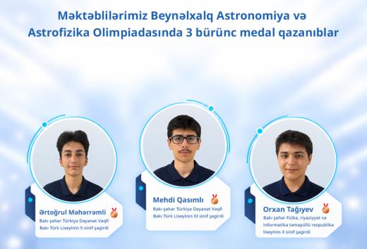 Beynəlxalq Astronomiya və Astrofizika Olimpiadasında məktəblilər medal qazanıblar