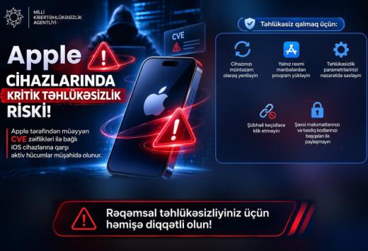Azərbaycanda “Apple” istifadəçilərinin hesabları kütləvi şəkildə ələ keçirilir