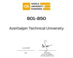 AzTU “QS dünya universitetləri reytinqi”ndə 801–850-ci yerdə qərarlaşıb